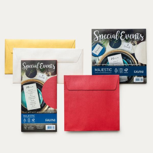 CARTOTECNICA FAVINI SPECIAL EVENTS BUSTA IN CARTA 170X170 mm ROSSO CONF 10 Pz.